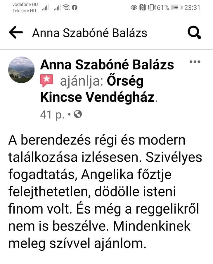 Hegyhátszentjakab Orseg Kincse旅馆 外观 照片